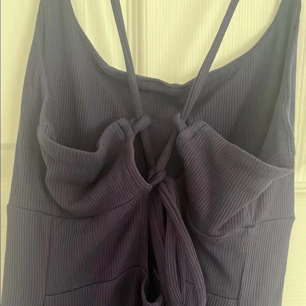 NWOT HALARA Everyday Slip Strap Bodycon Midi Chill Dress - Navy - Picture 5 of 7